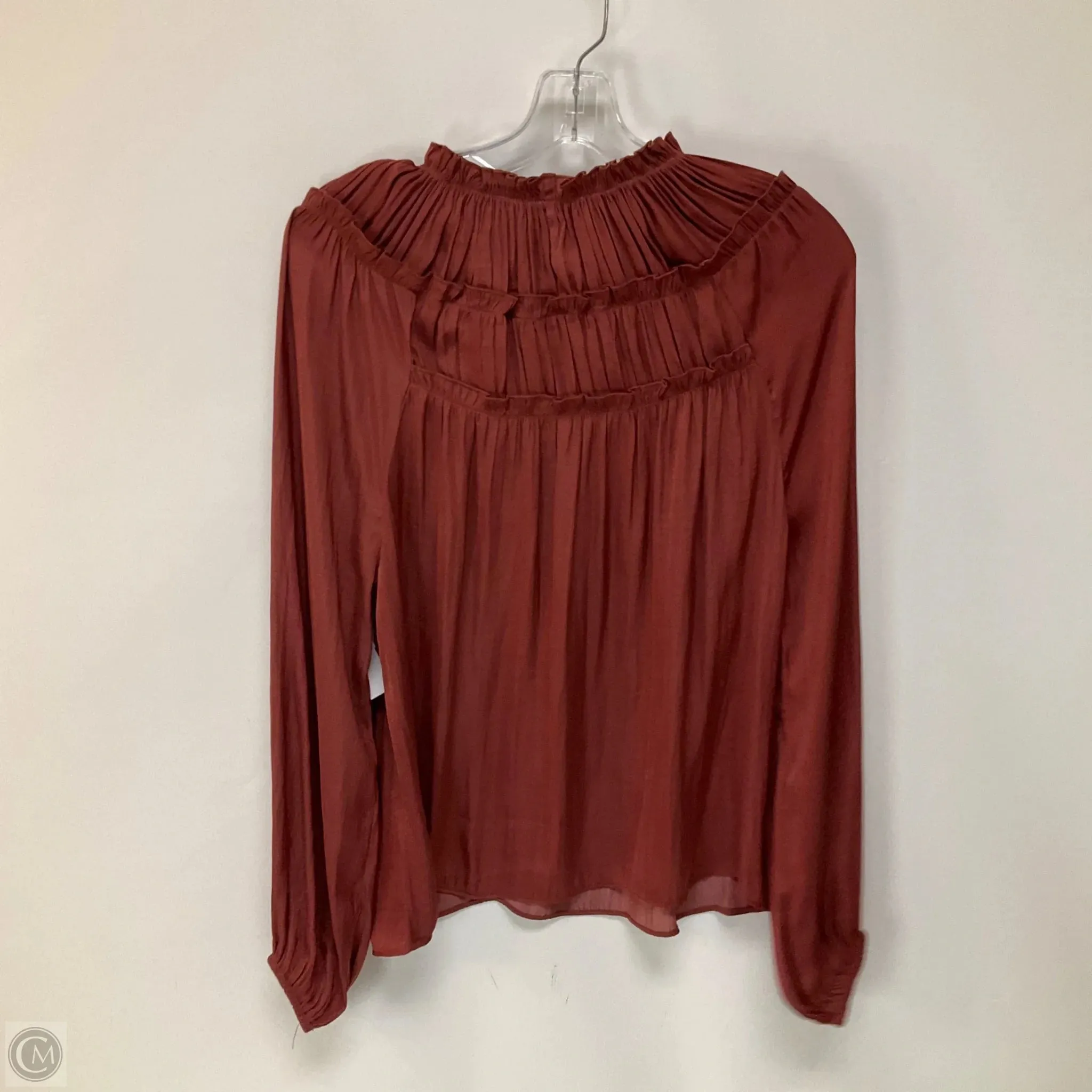 Top Long Sleeve By Evereve In Orange, Size: S