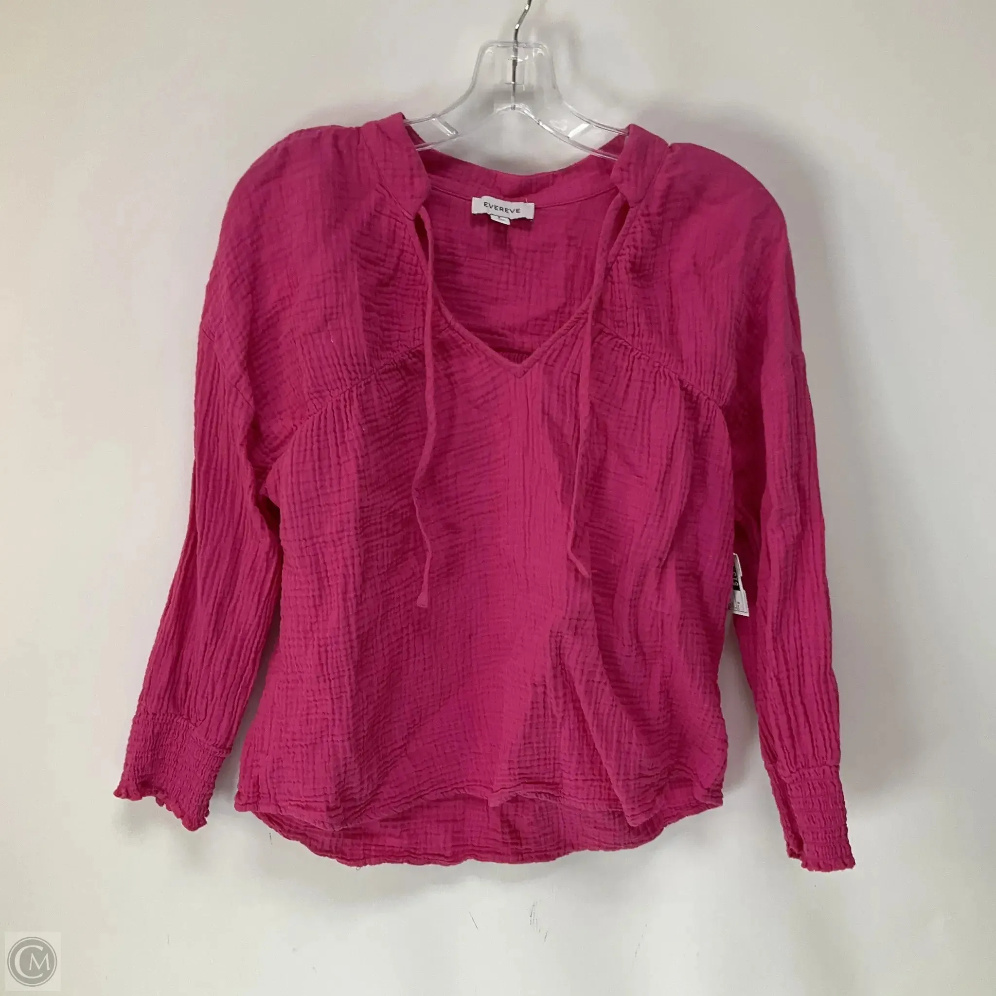 Top Long Sleeve By Evereve In Pink, Size: S