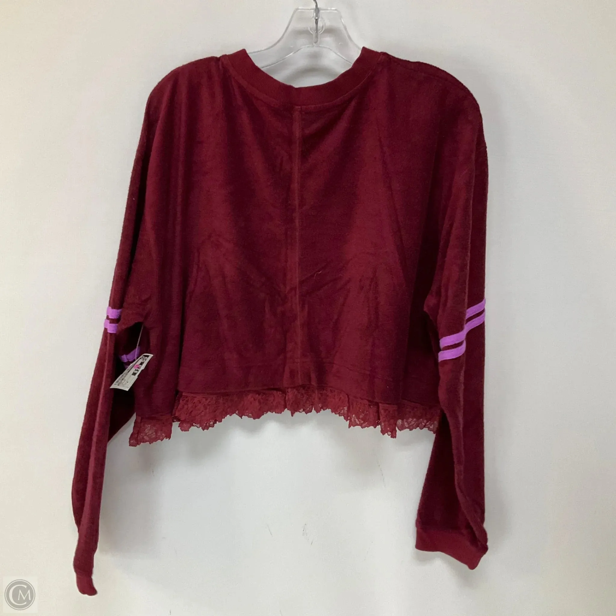 Top Long Sleeve By Free People In Maroon, Size: M
