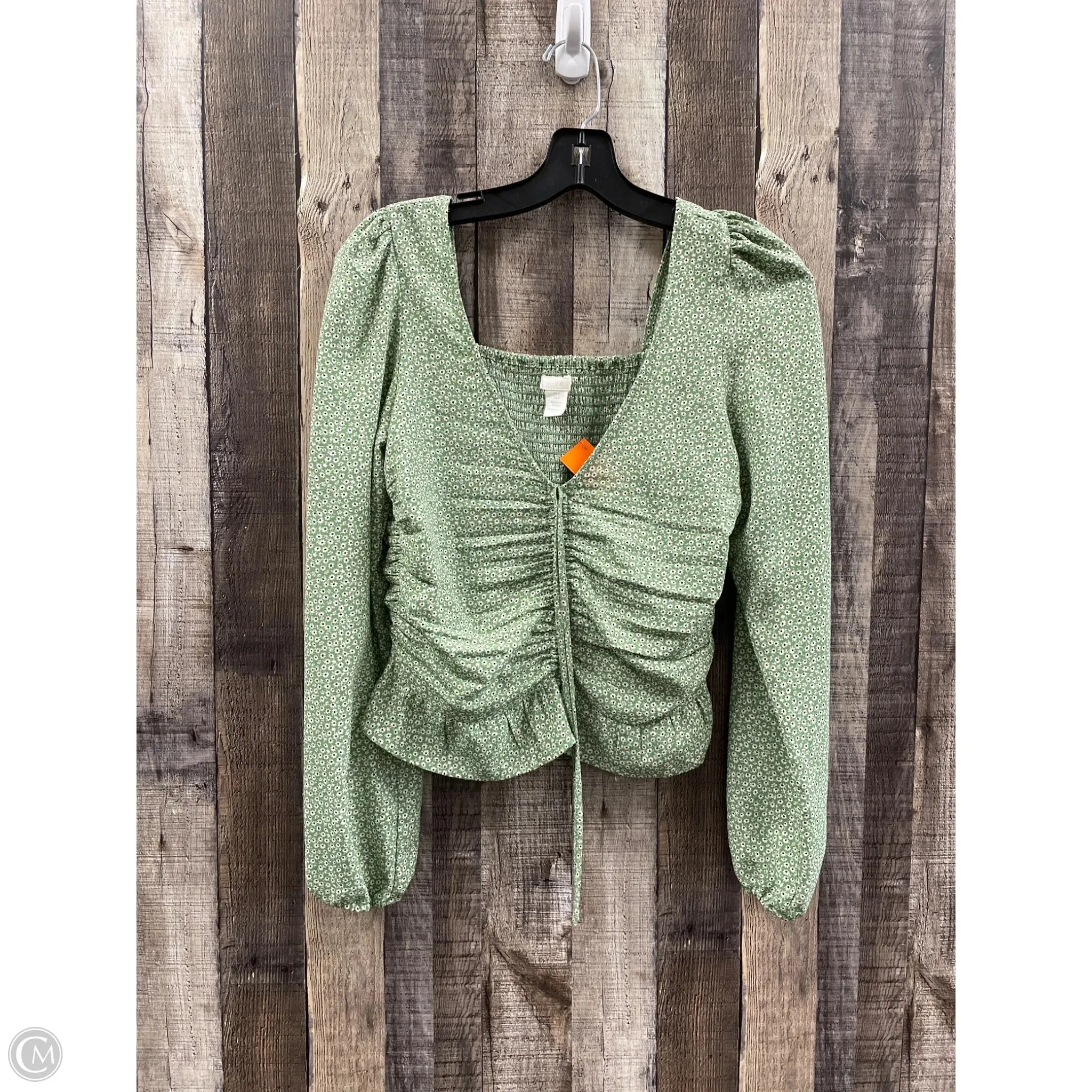 Top Long Sleeve By H&m In Green, Size: S