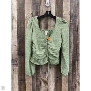 Top Long Sleeve By H&m In Green, Size: S