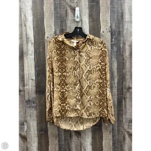 Top Long Sleeve By H&m In Snakeskin Print, Size: Xs