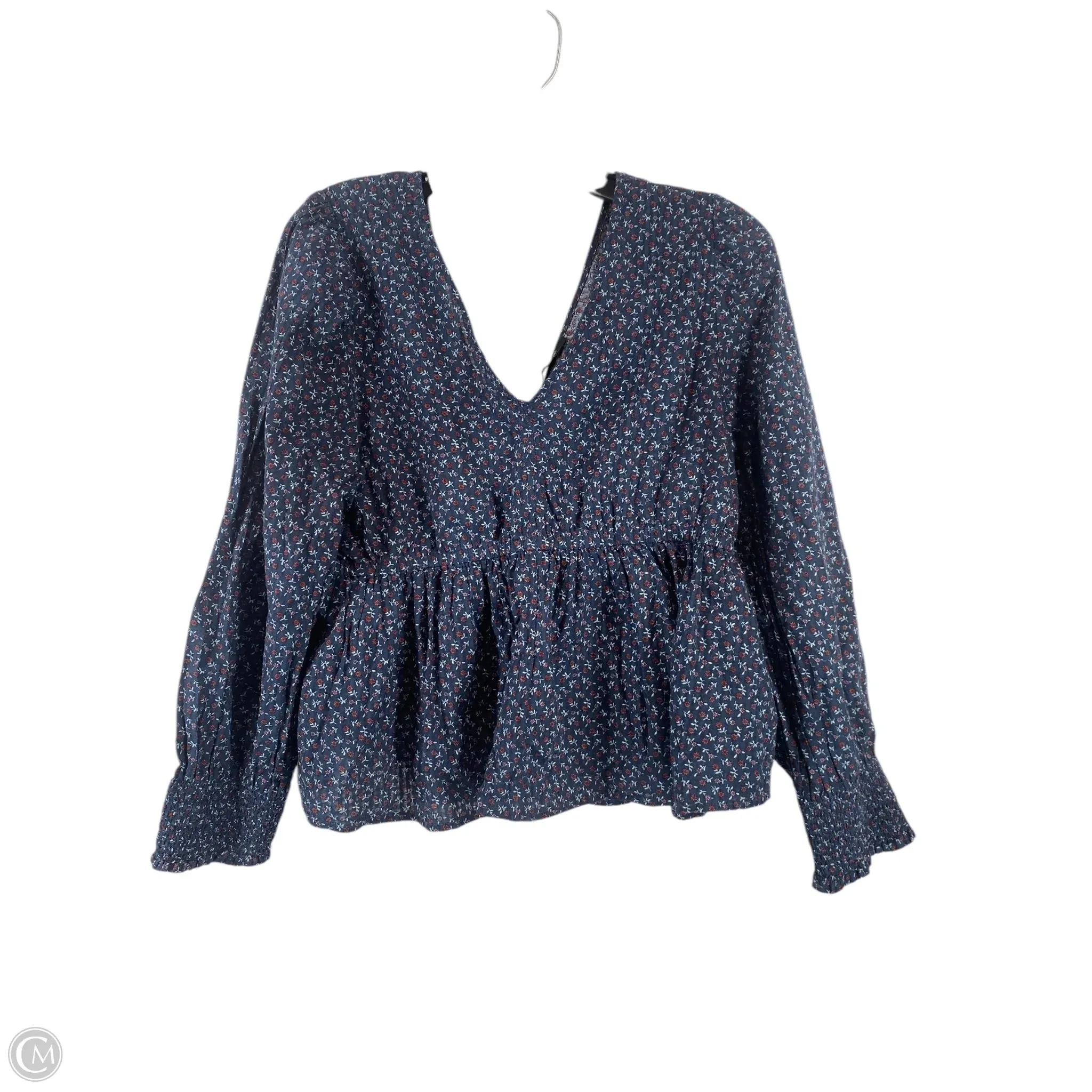 Top Long Sleeve By Madewell In Navy, Size: L
