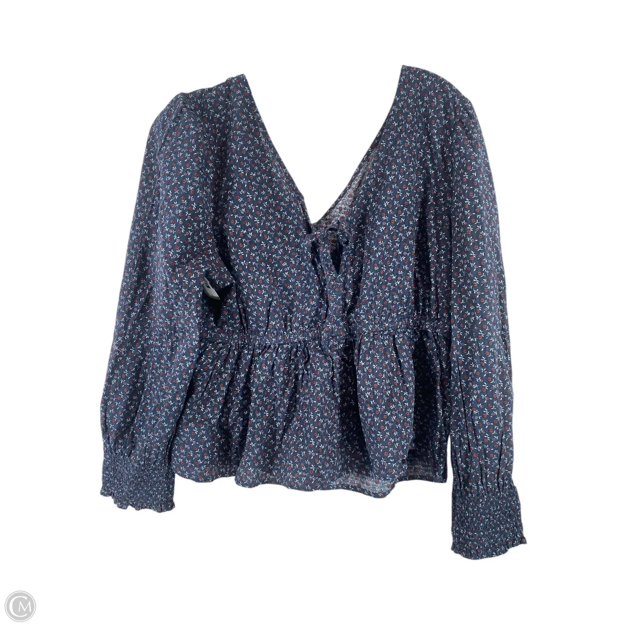 Top Long Sleeve By Madewell In Navy, Size: L
