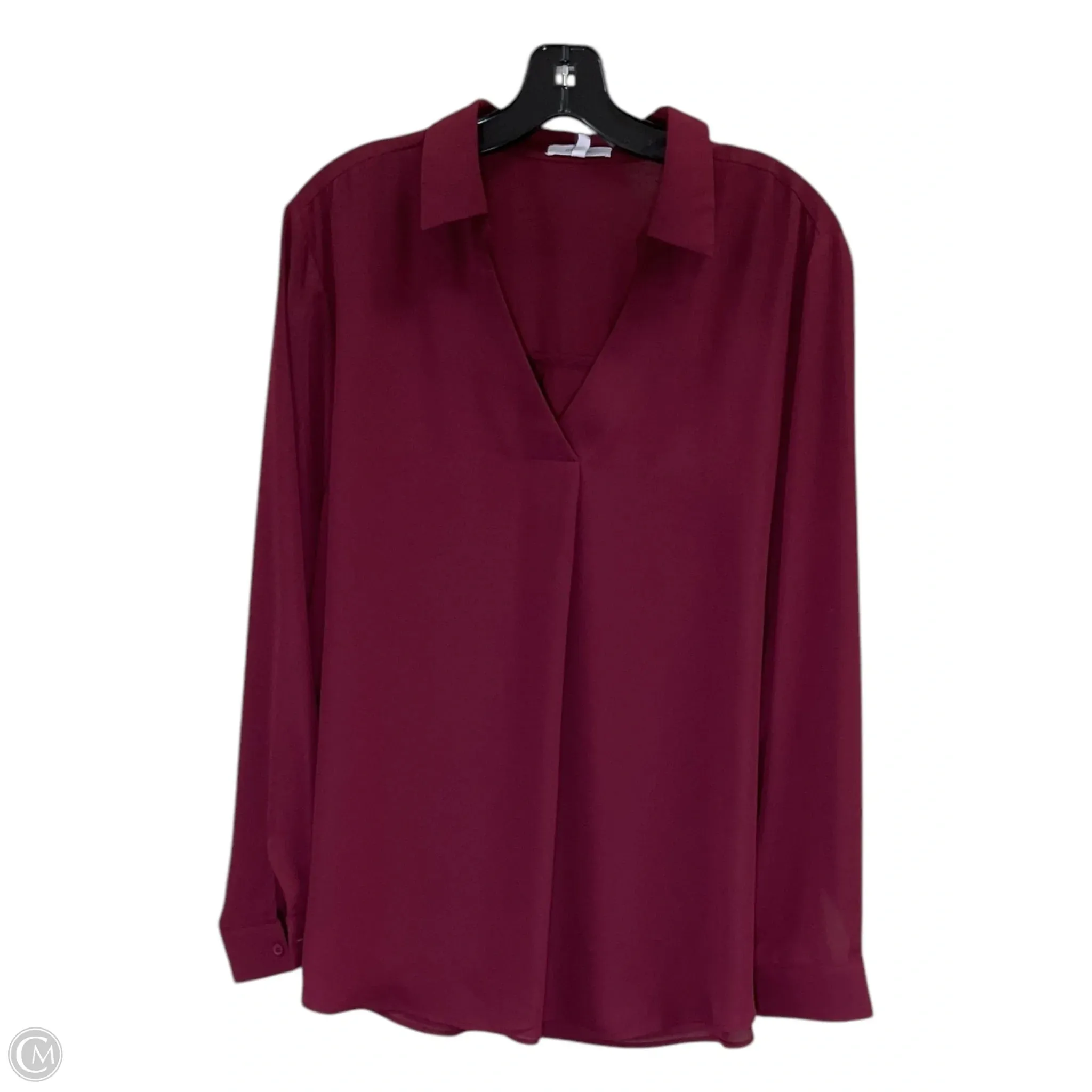 Top Long Sleeve By Maurices In Maroon, Size: 1x