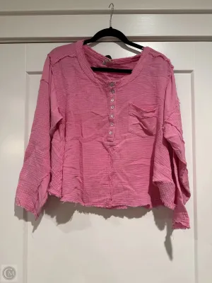 Top Long Sleeve By Pol In Pink, Size: S