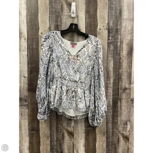 Top Long Sleeve By Vince Camuto In Blue, Size: Xs