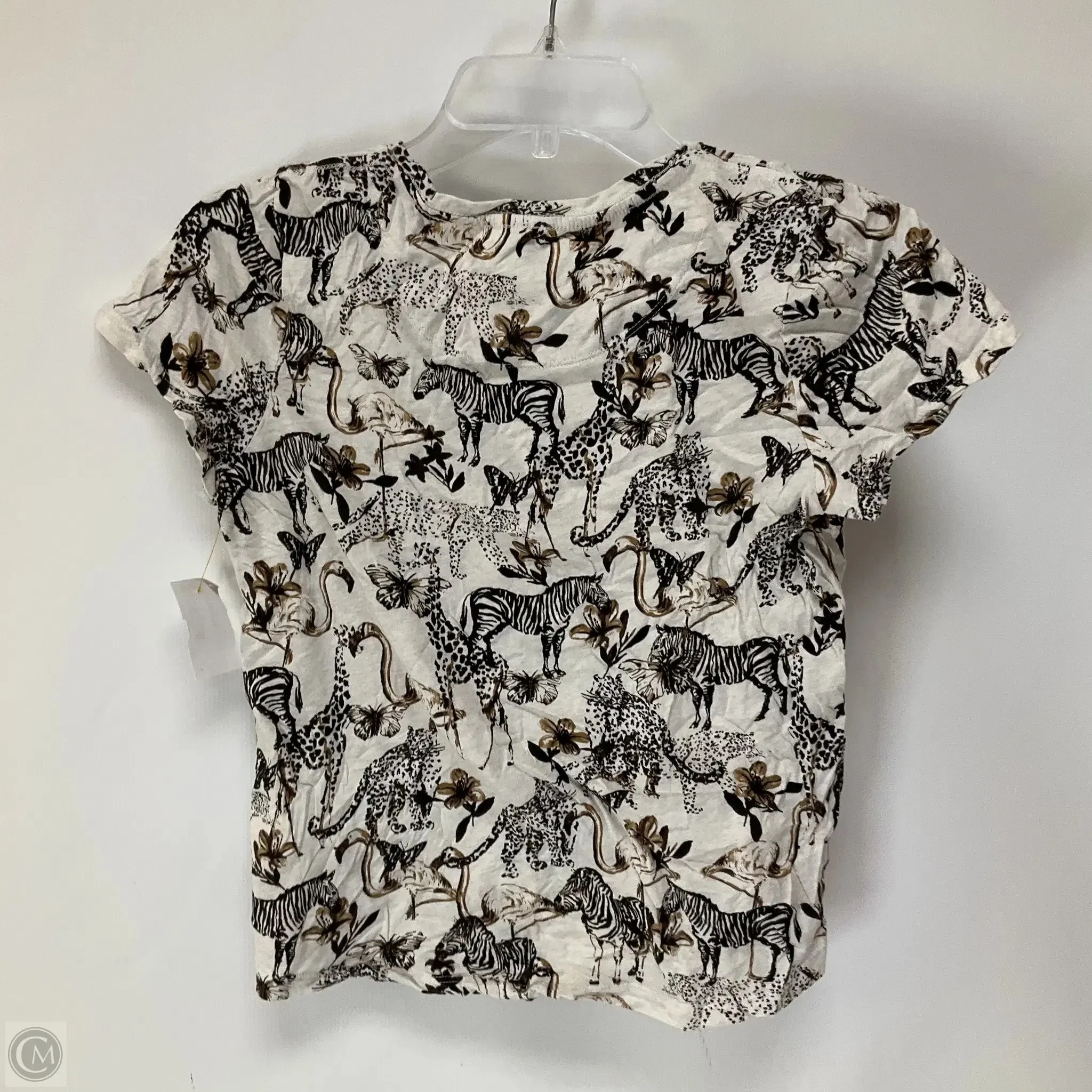 Top Short Sleeve By Anthropologie In Tan, Size: S
