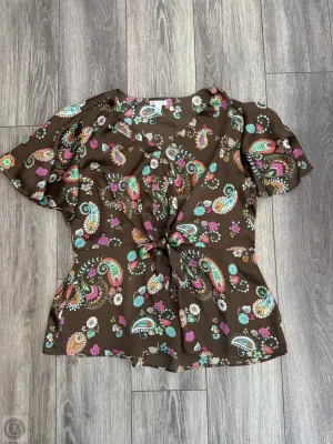 Top Short Sleeve By Cato In Brown, Size: Xl