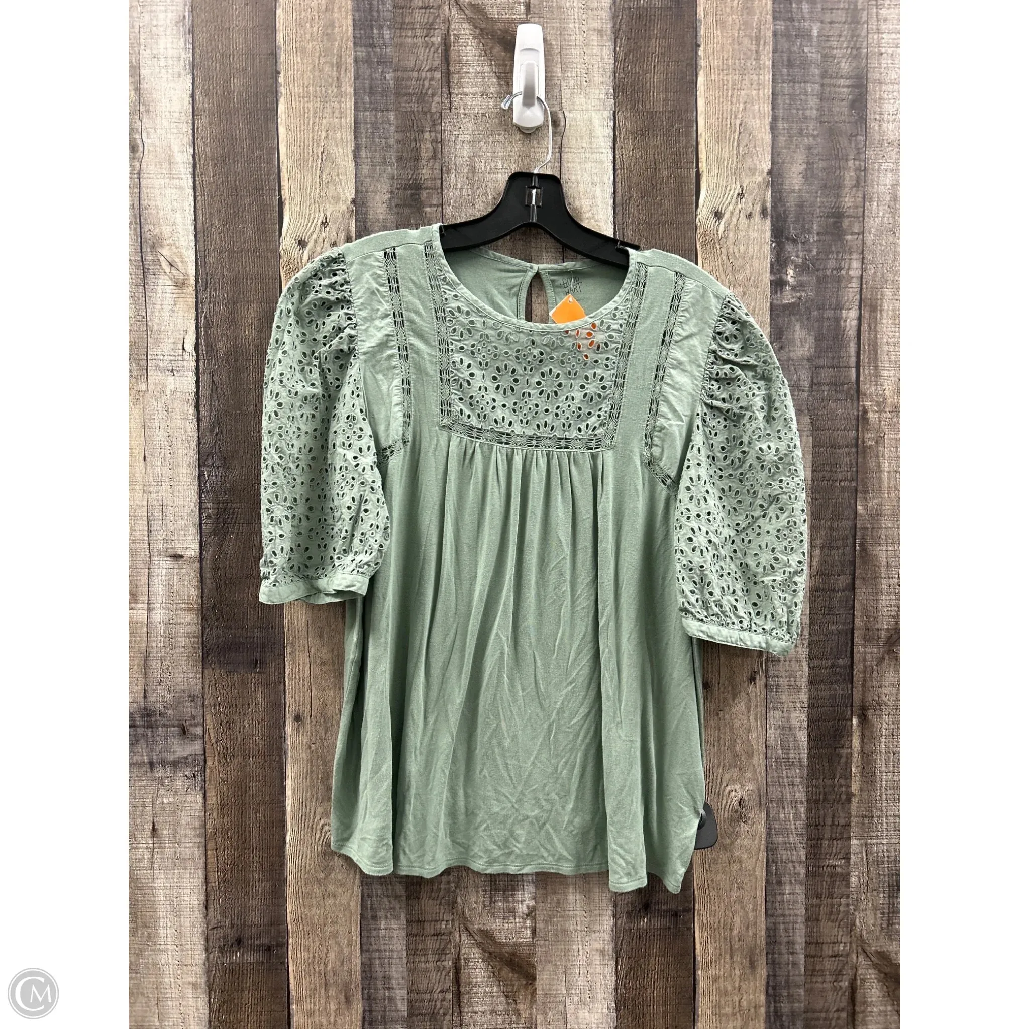 Top Short Sleeve By Cme In Green, Size: L