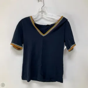 Top Short Sleeve By Faherty In Navy, Size: S