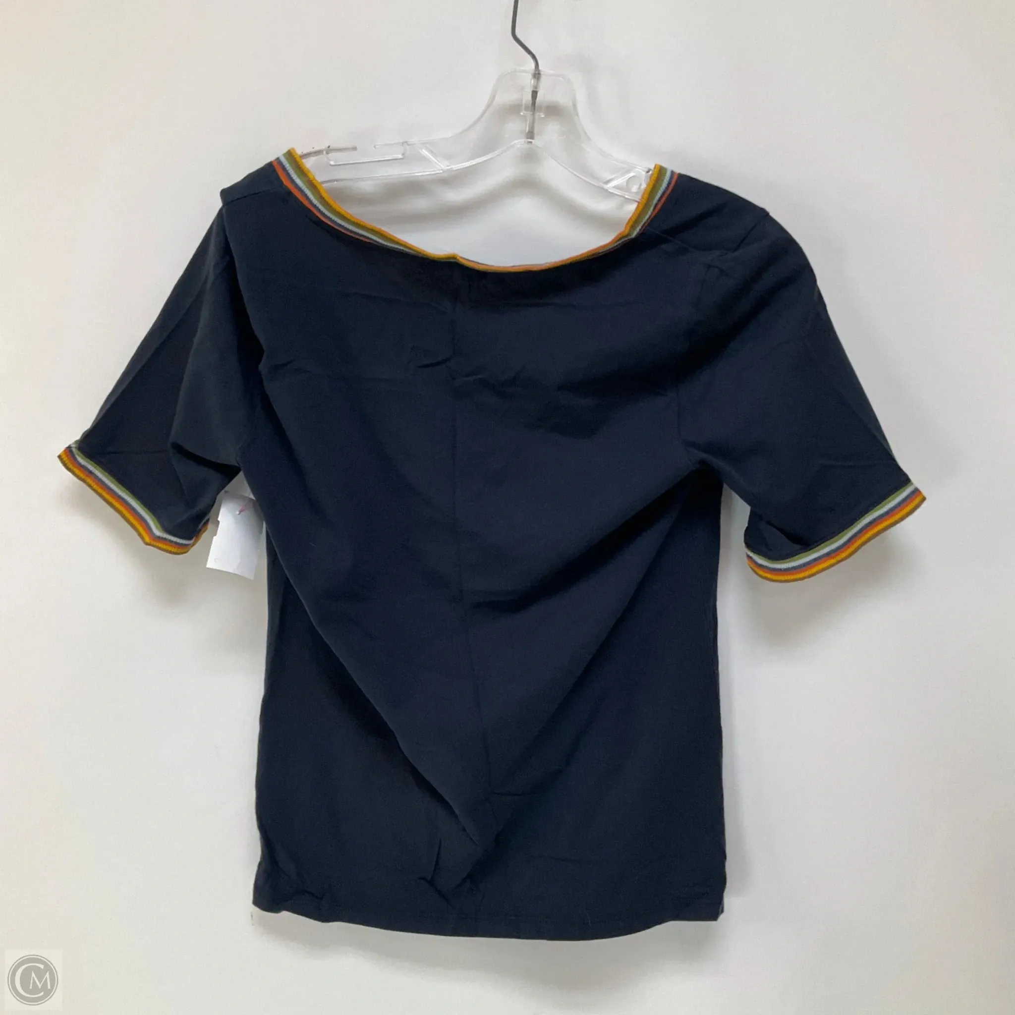 Top Short Sleeve By Faherty In Navy, Size: S