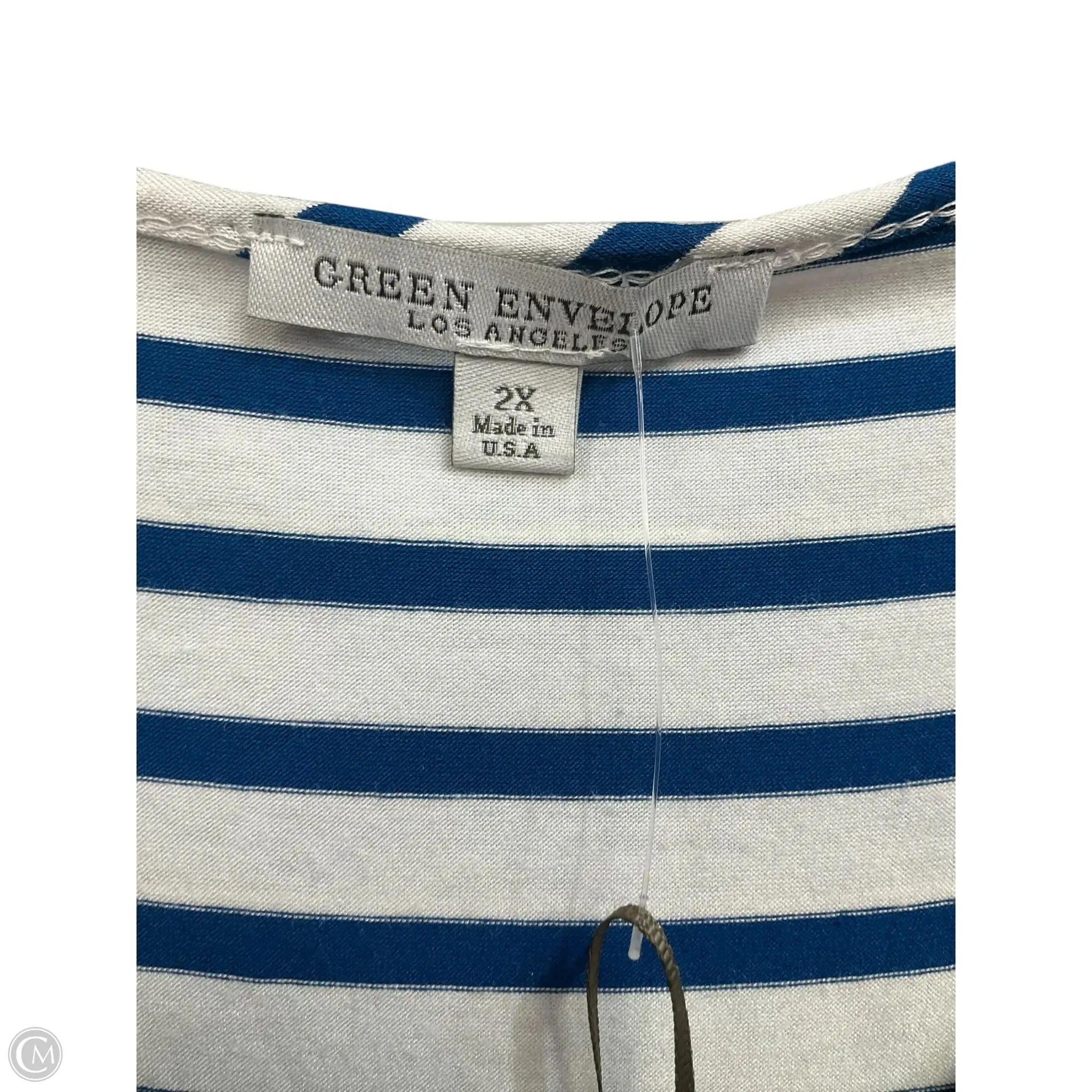 Top Short Sleeve By Green Envelope In Striped Pattern, Size: 2x