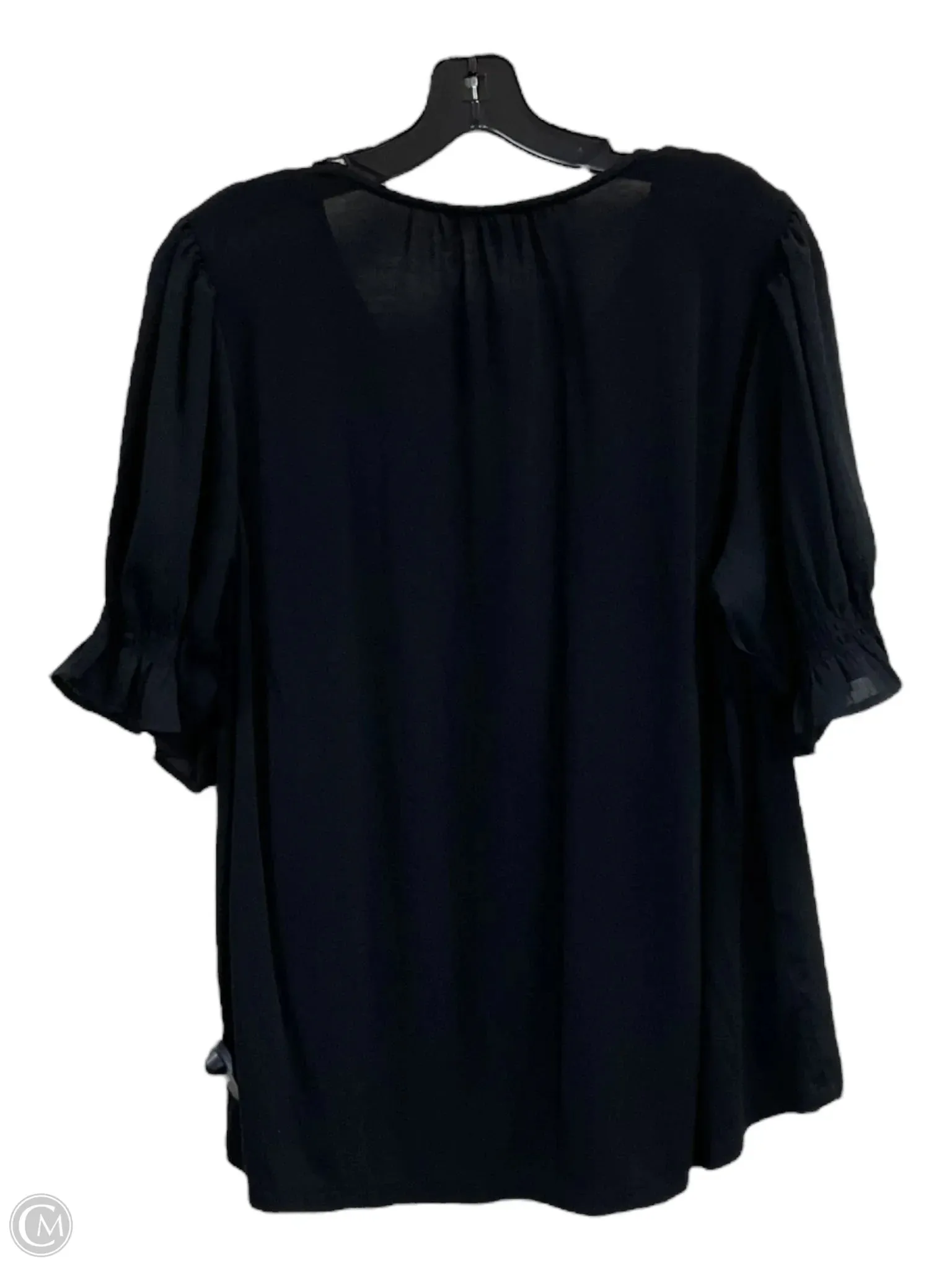 Top Short Sleeve By Loft In Black, Size: M