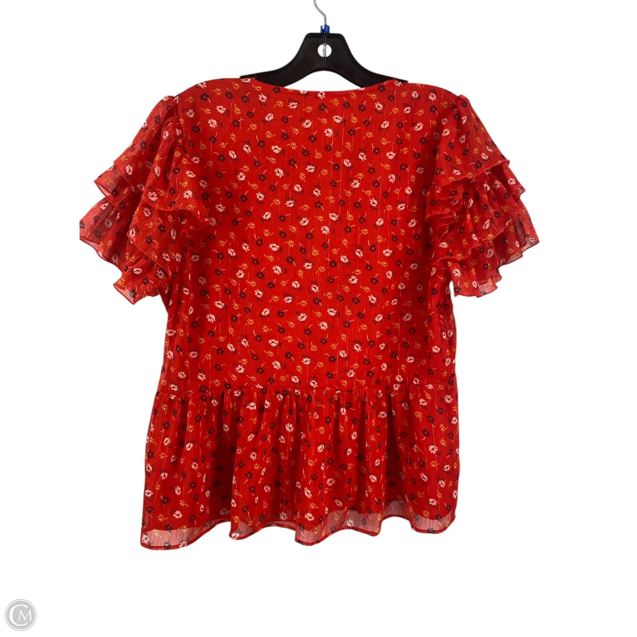 Top Short Sleeve By Madewell In Red, Size: 12