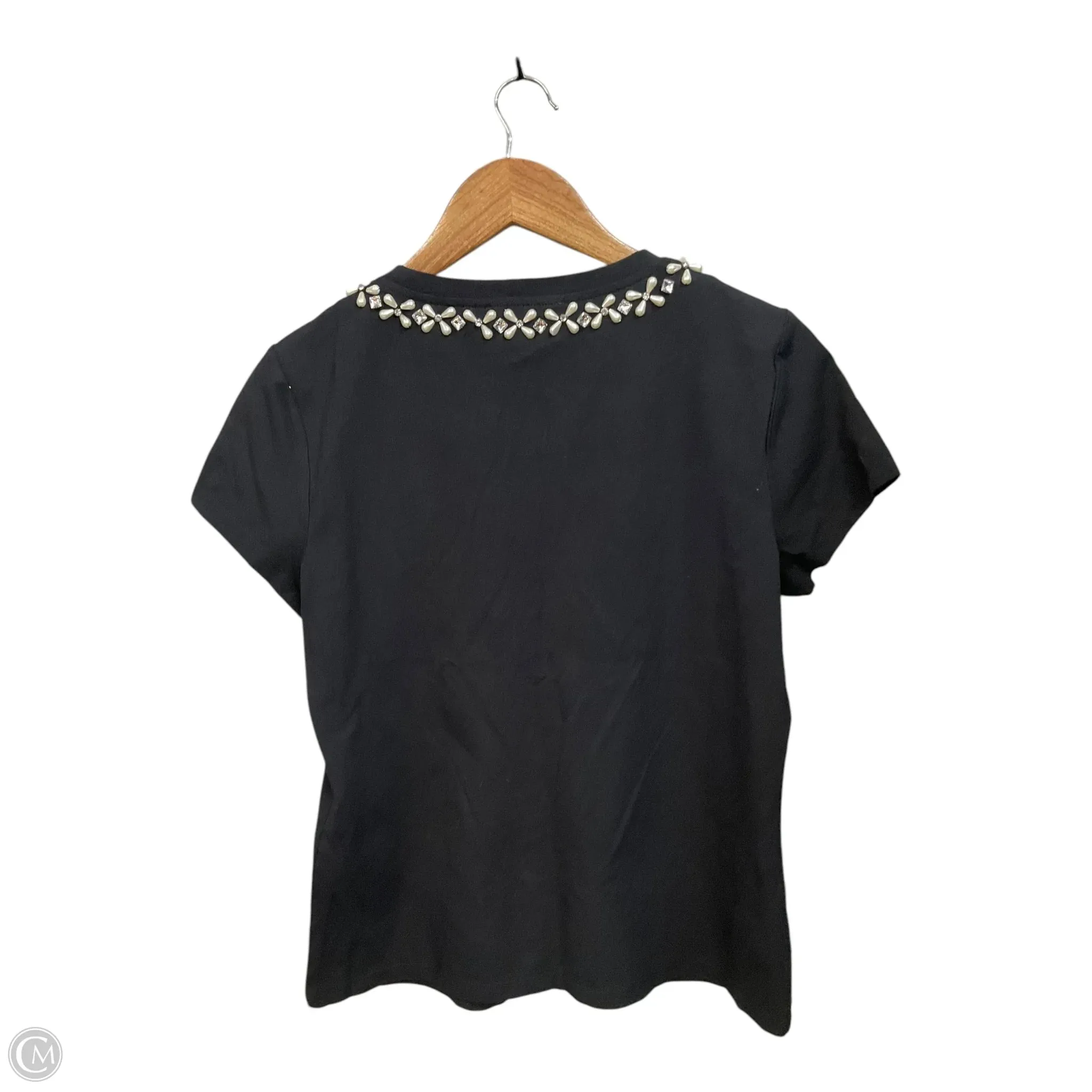 Top Short Sleeve By White House Black Market In Black & Silver, Size: S