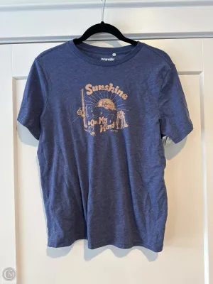 Top Short Sleeve By Wrangler In Blue, Size: L