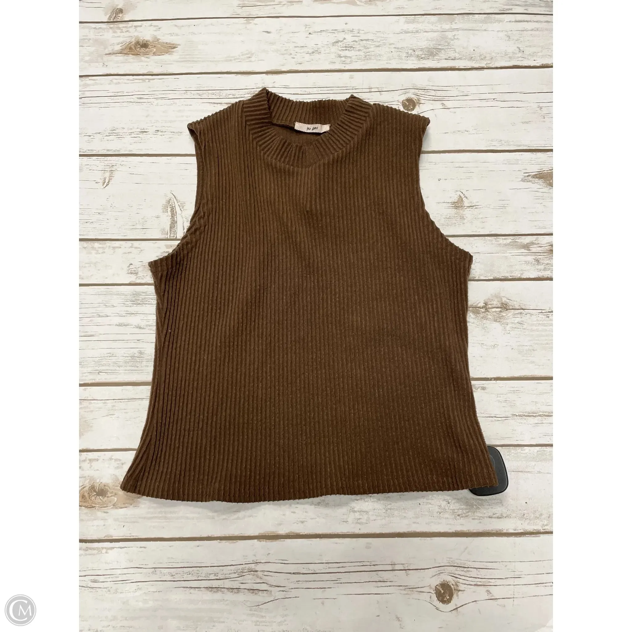 Top Sleeveless By Mi Ami In Brown, Size: M