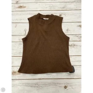 Top Sleeveless By Mi Ami In Brown, Size: M
