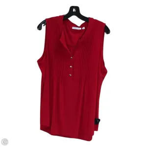 Top Sleeveless By Notations In Red, Size: 2x