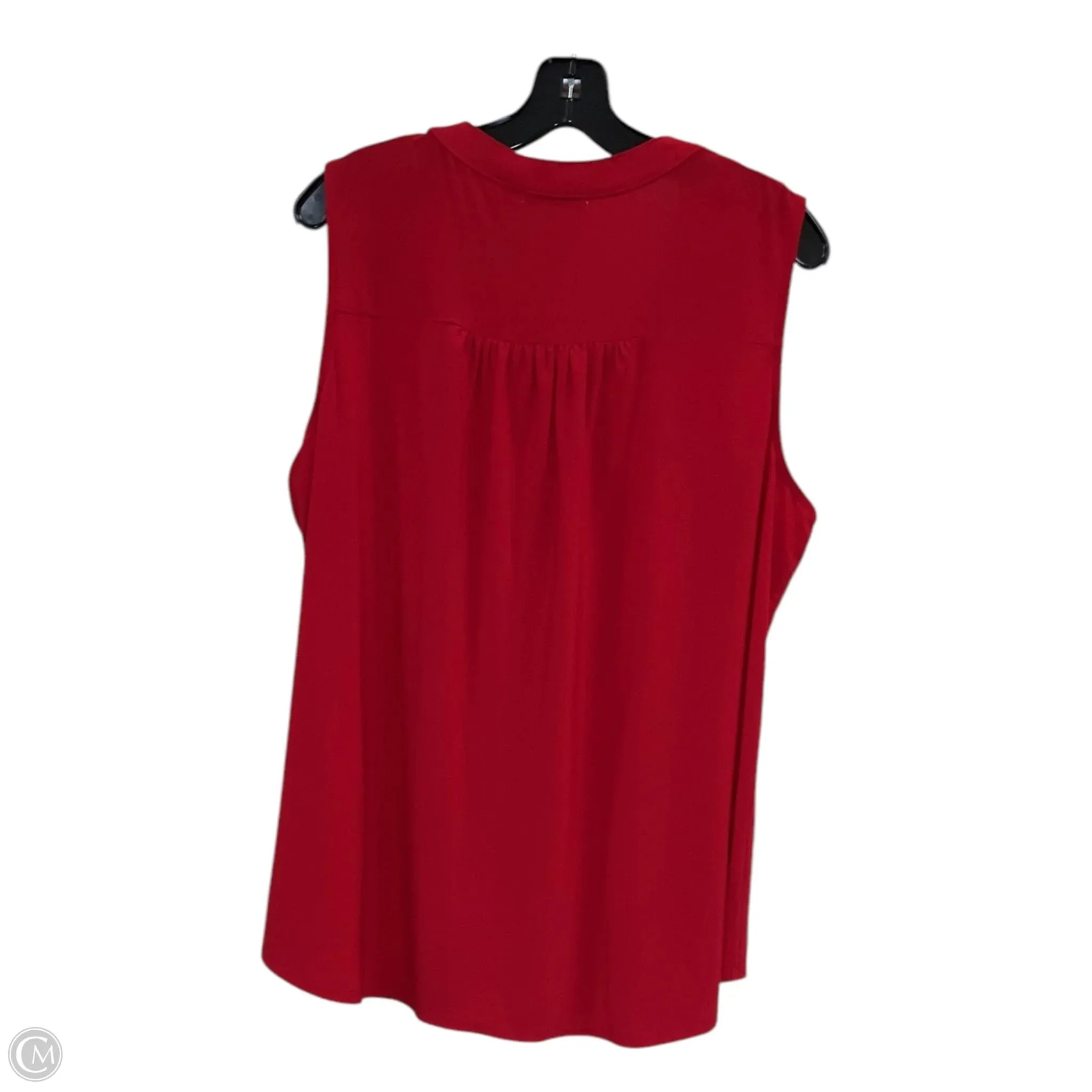 Top Sleeveless By Notations In Red, Size: 2x