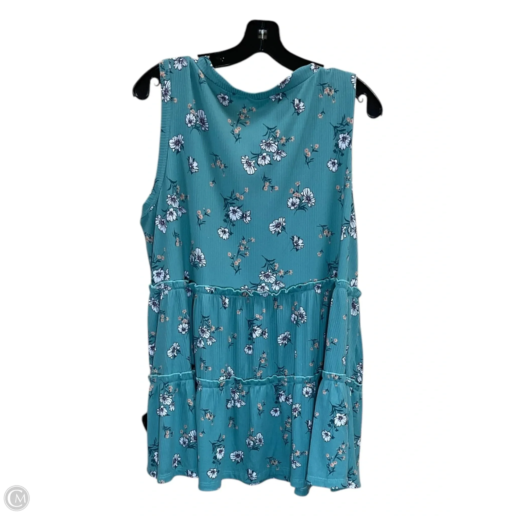 Top Sleeveless By Oddi In Green, Size: 1x
