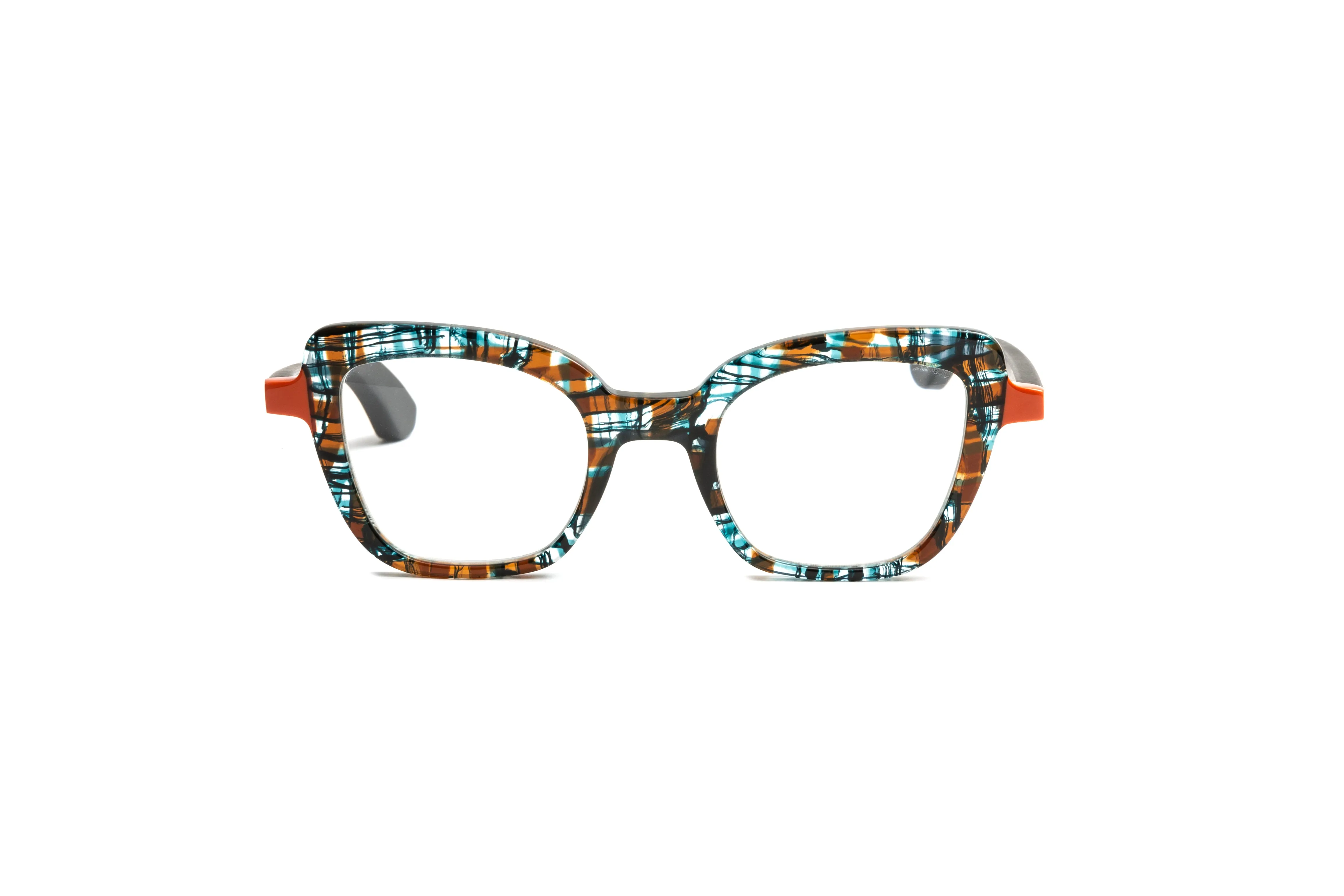 Toronto Cat Eye Orange/ Blue/ Black Wood Reading Glasses
