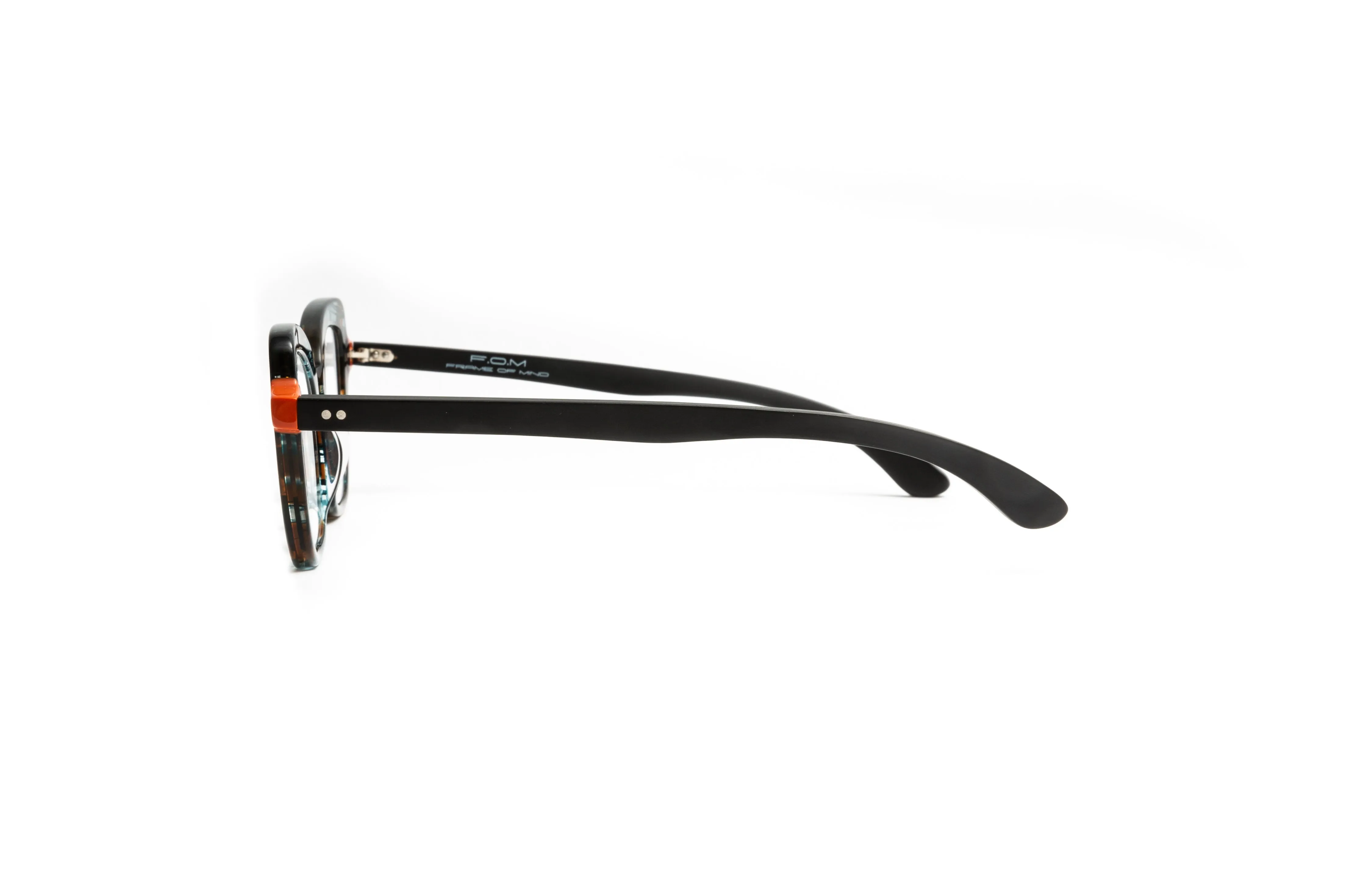 Toronto Cat Eye Orange/ Blue/ Black Wood Reading Glasses