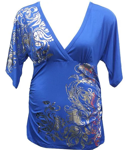 Trendy Kimono Blue Blouse