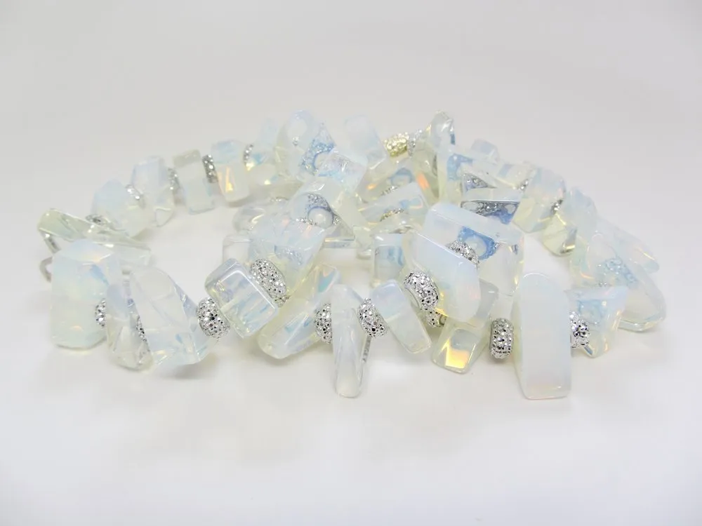 Triangle Opalite Beach Glass Bracelet