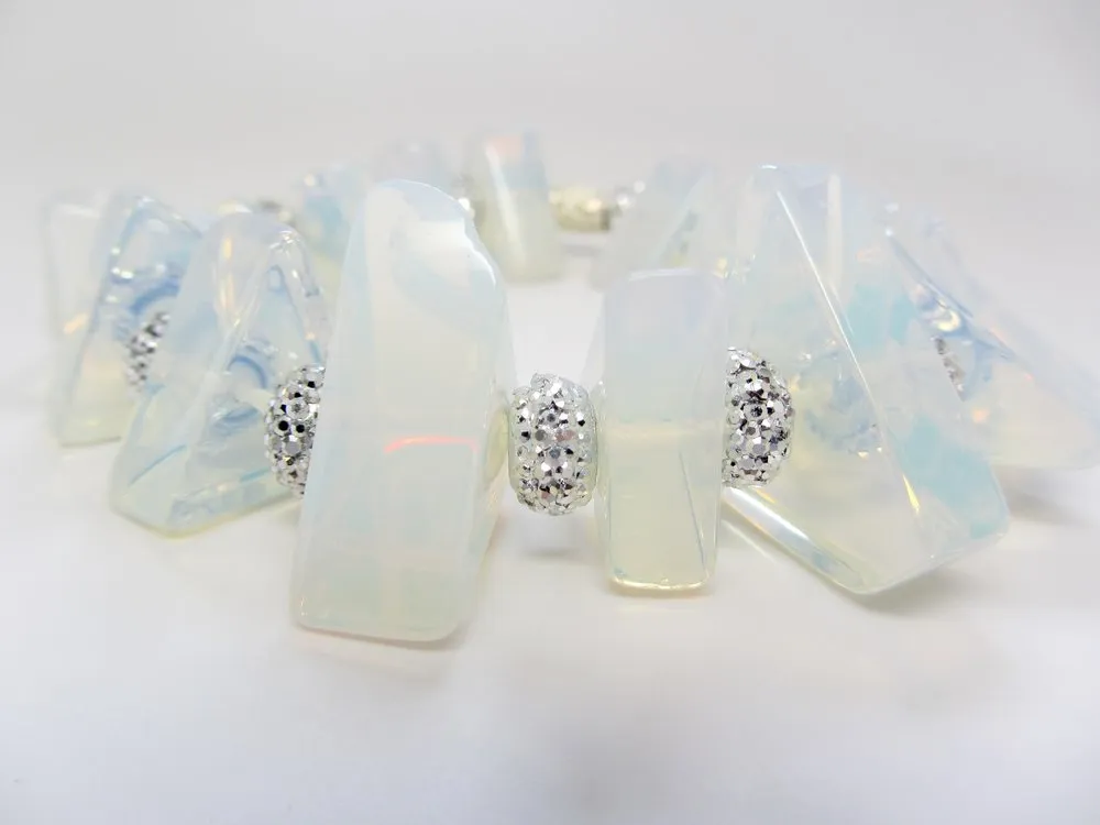 Triangle Opalite Beach Glass Bracelet