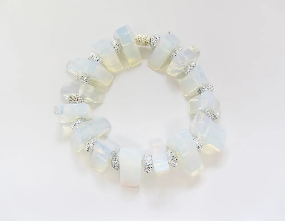 Triangle Opalite Beach Glass Bracelet