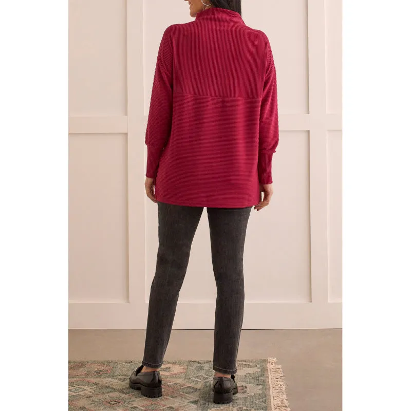Tribal Funnel Neck Tunic with Side Slits
