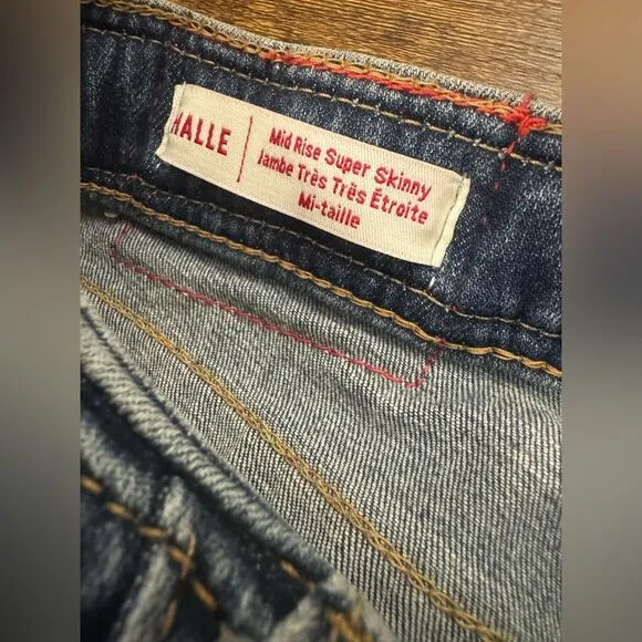 True Religion Halle mid rise super skinny jeans-Size 27 NWT
