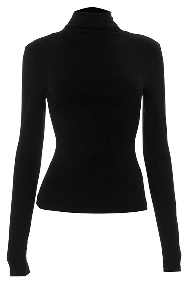 TS3266 Turtle Neck Basic Shirt Top