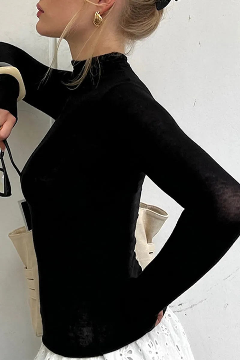 TS3266 Turtle Neck Basic Shirt Top