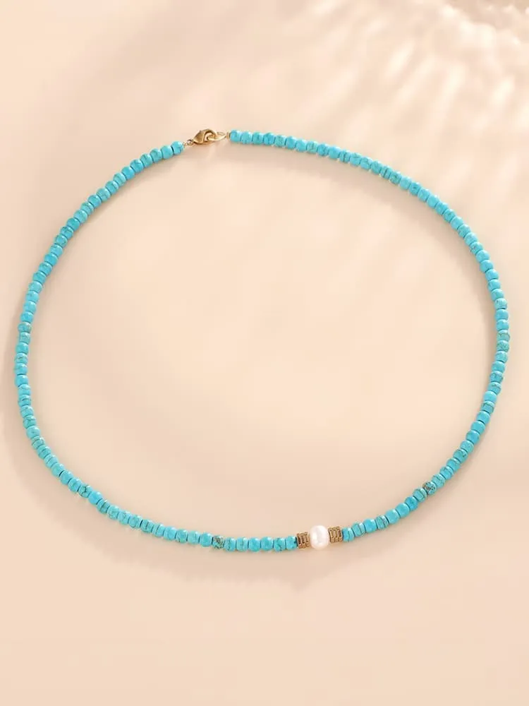 Turquoise & Pearl Necklace