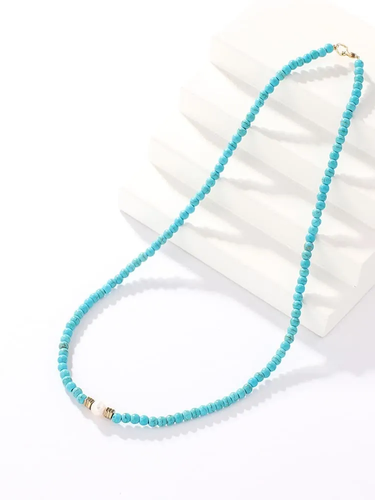 Turquoise & Pearl Necklace