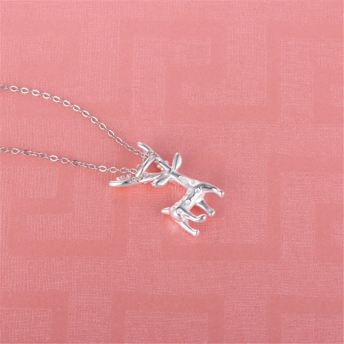 Two-Tone Deer Pendant Necklace