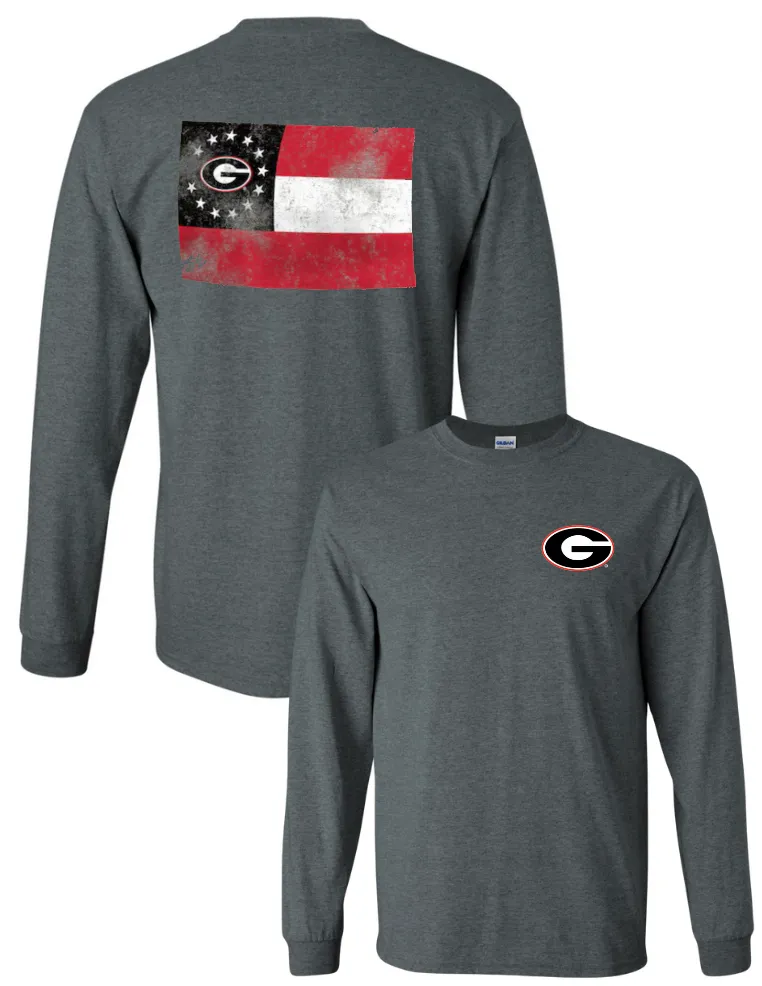 UGA State Flag Long Sleeve T Shirt