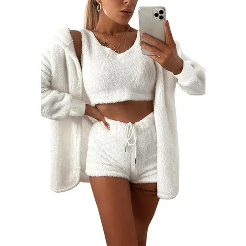 Upgrade your loungewear with Ezzile's 'Sexy-2023' Women's Winter Plush Pajama Set, a stylish and comfortable option for staying warm at home.
