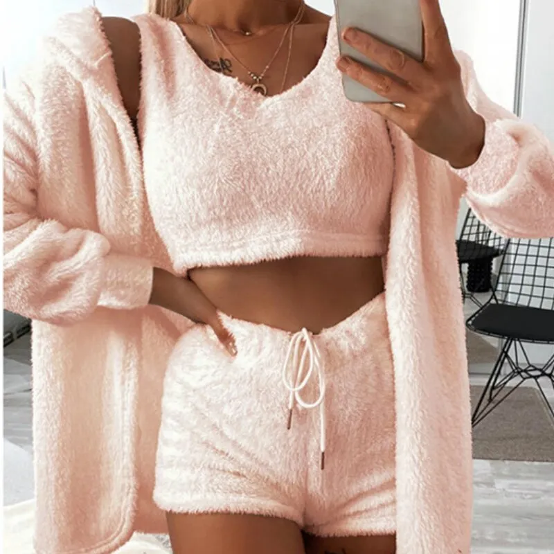 Upgrade your loungewear with Ezzile's 'Sexy-2023' Women's Winter Plush Pajama Set, a stylish and comfortable option for staying warm at home.