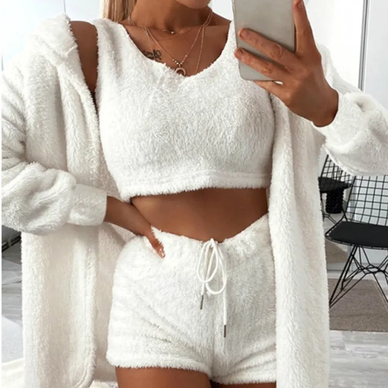 Upgrade your loungewear with Ezzile's 'Sexy-2023' Women's Winter Plush Pajama Set, a stylish and comfortable option for staying warm at home.