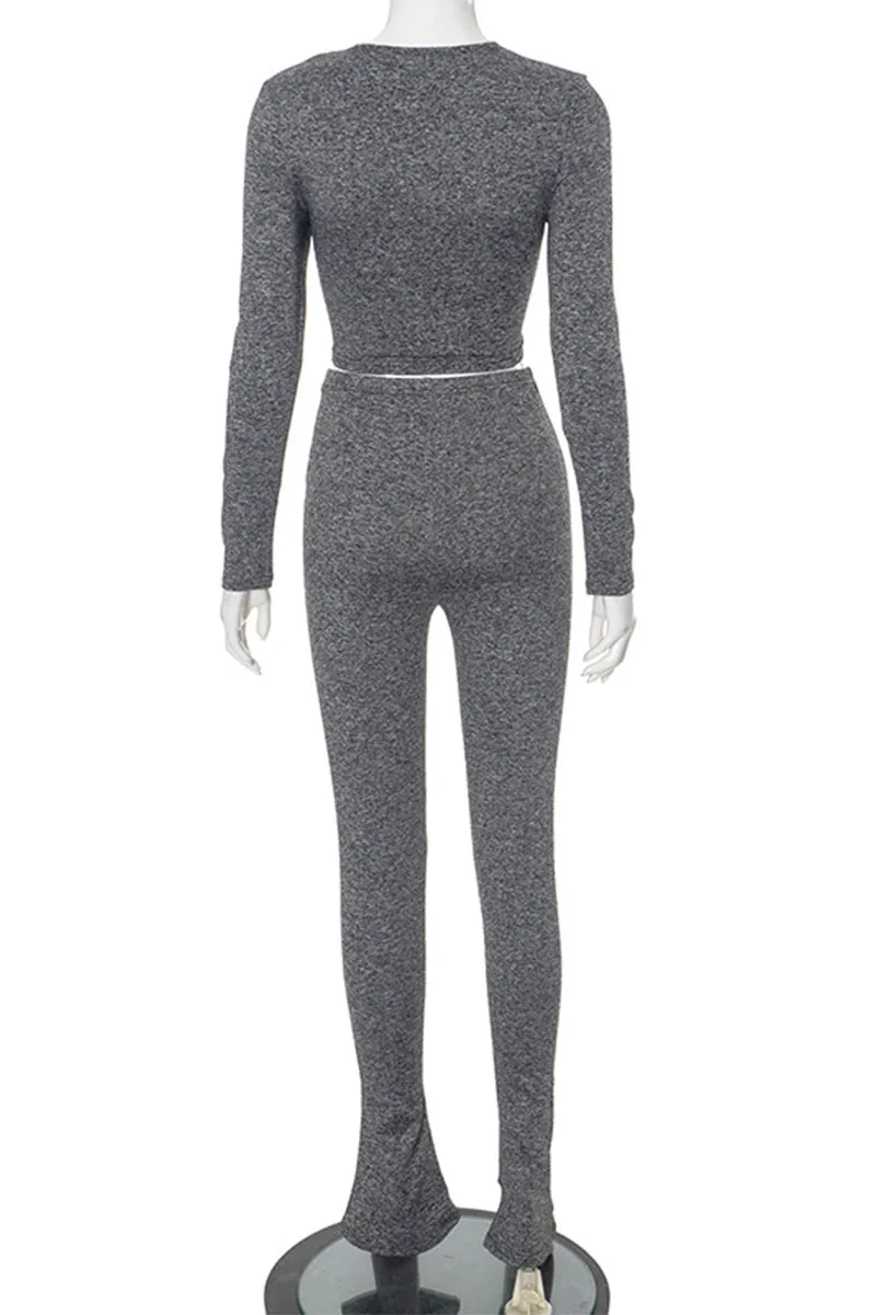 US3159 Crop Shirt and Tights Set Top