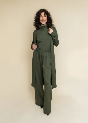 Valeria Three-piece set - Turtleneck, pants and open front coat set