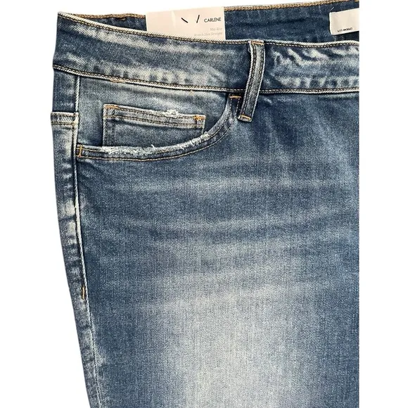 VERVET Carlene New Mid Rise Slim Straight Blue Jeans Women's Size 20 Distressed