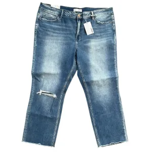 VERVET Carlene New Mid Rise Slim Straight Blue Jeans Women's Size 20 Distressed
