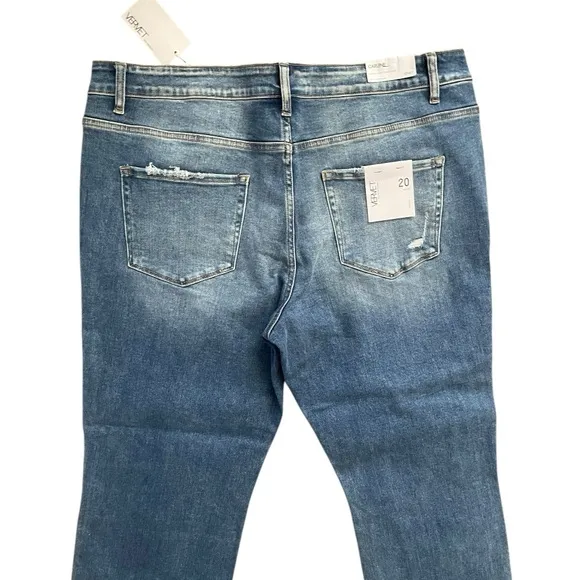 VERVET Carlene New Mid Rise Slim Straight Blue Jeans Women's Size 20 Distressed