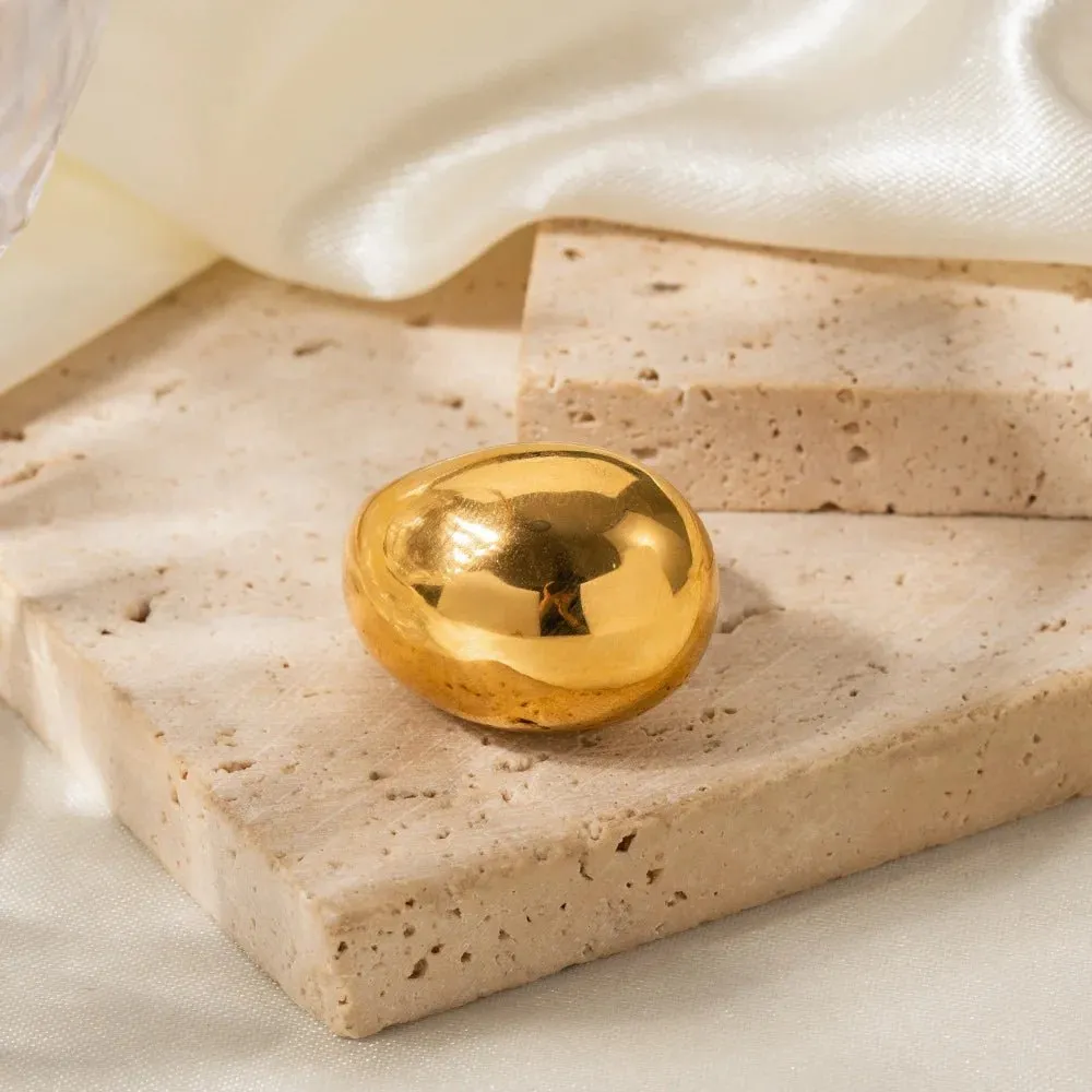 Vintage Hammer Wide Face Women's Ring