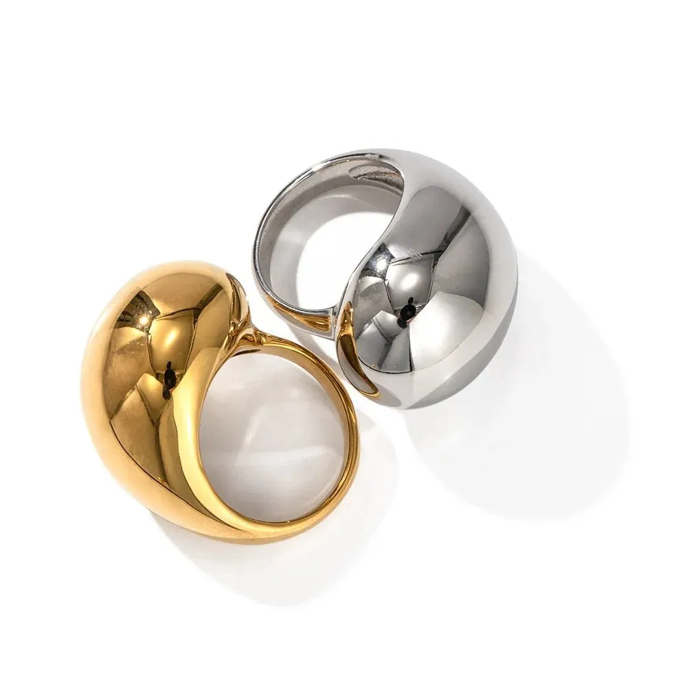 Vintage Hammer Wide Face Women's Ring